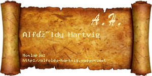 Alföldy Hartvig névjegykártya